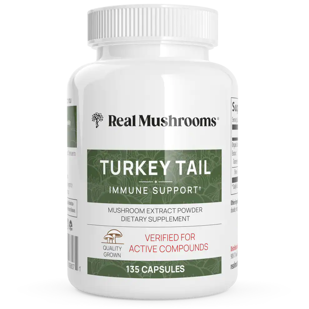Real Mushrooms Turkey Tail Extract Capsules – Certified Organic Immune Support
